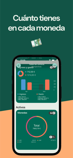 Cuánto dinero tienes en cada divisa
