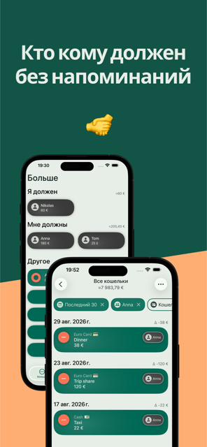 Долги и займы по людям