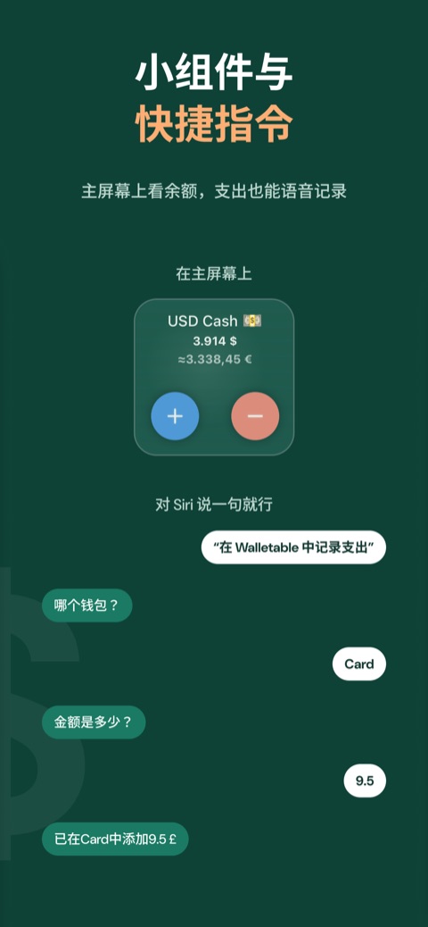 主屏幕上看余额，支出也能语音记录